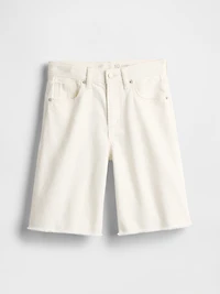Kids Mid Rise Longline Denim Shorts