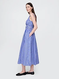 Poplin Smocked Midi Dress