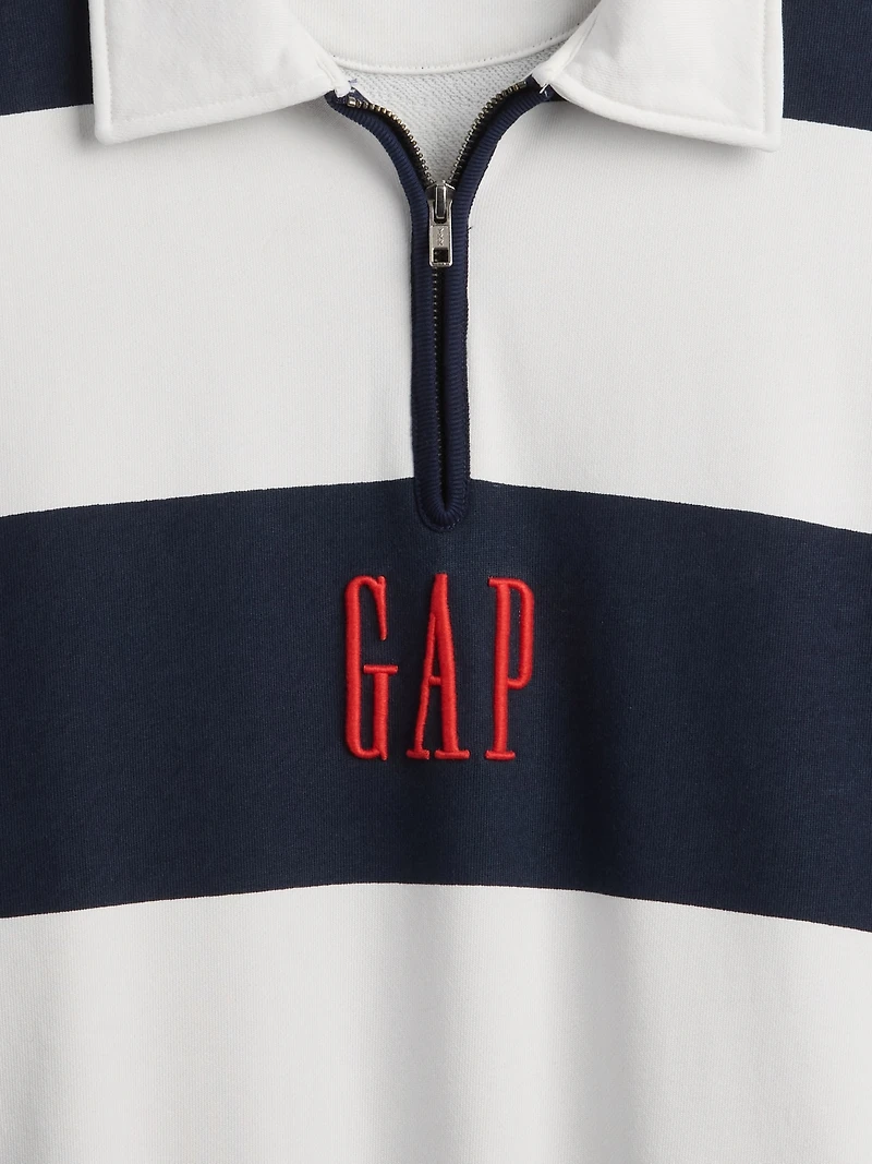 Heavyweight Striped Logo Pullover