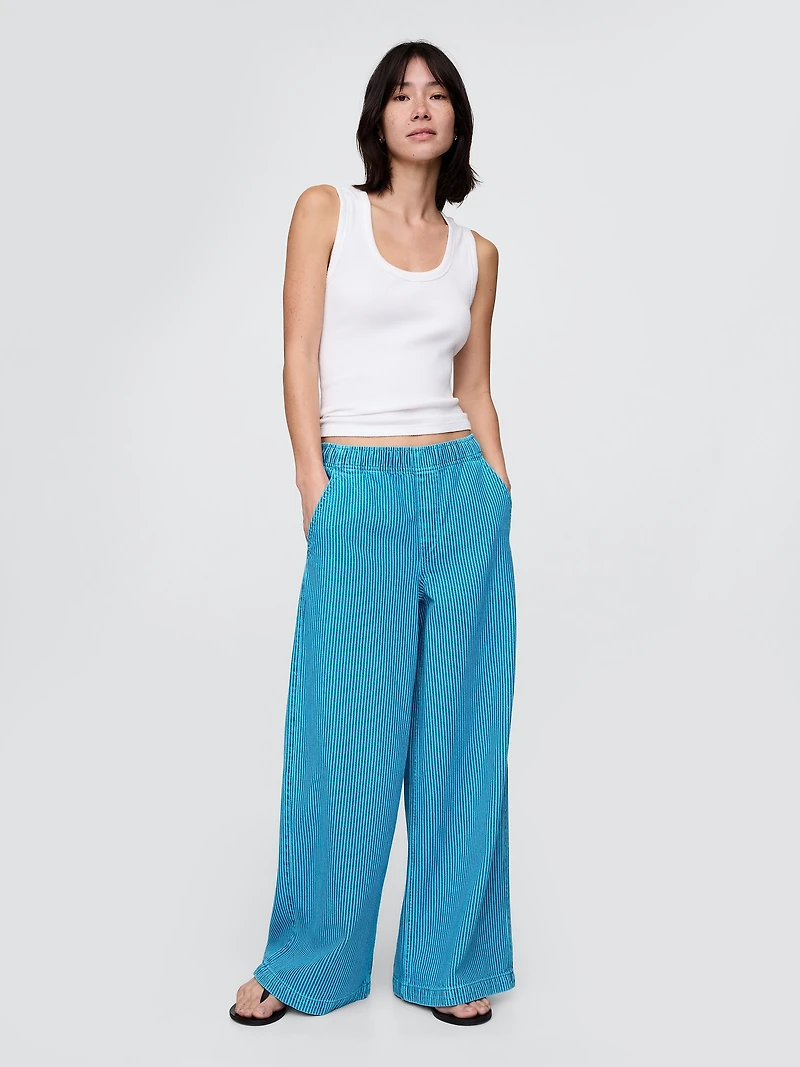 Mid Rise Knit Easy Baggy Jeans