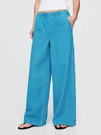 Mid Rise Knit Easy Baggy Jeans