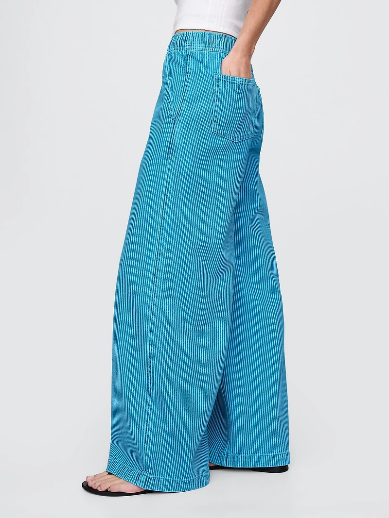 Mid Rise Knit Easy Baggy Jeans