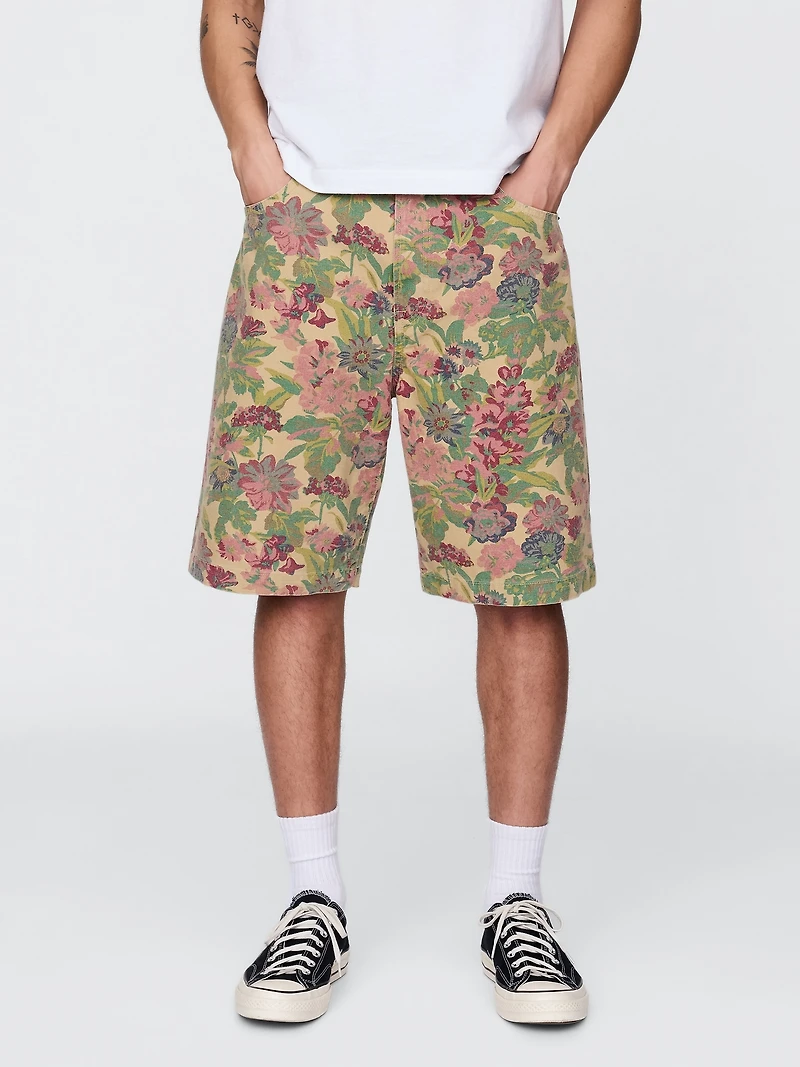 Floral Canvas Shorts