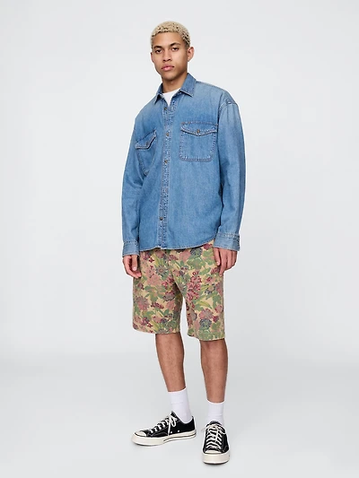 Floral Canvas Shorts