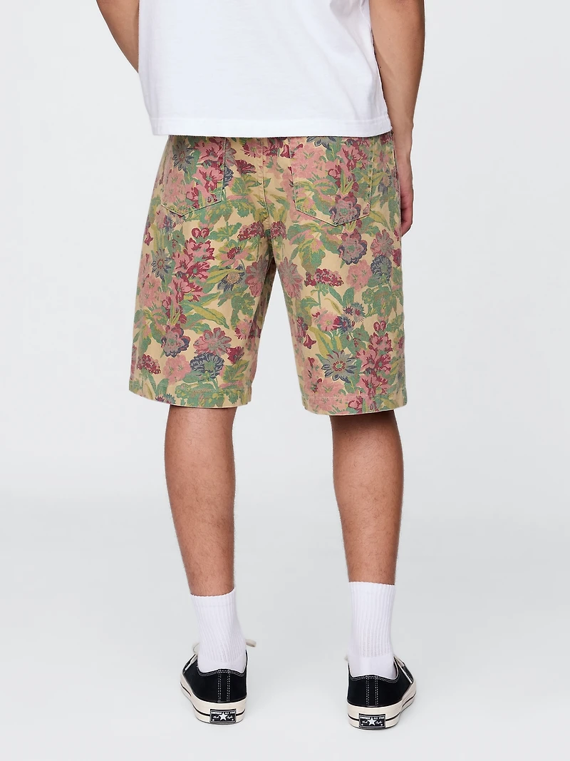 Floral Canvas Shorts