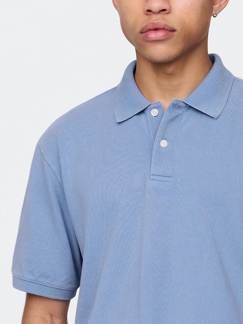 Relaxed Pique Polo Shirt
