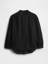 Sheer Button-Front Shirt