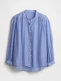 Sheer Button-Front Shirt
