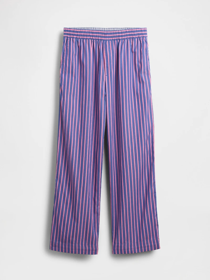 Organic Cotton Poplin Easy Wide-Leg Pants