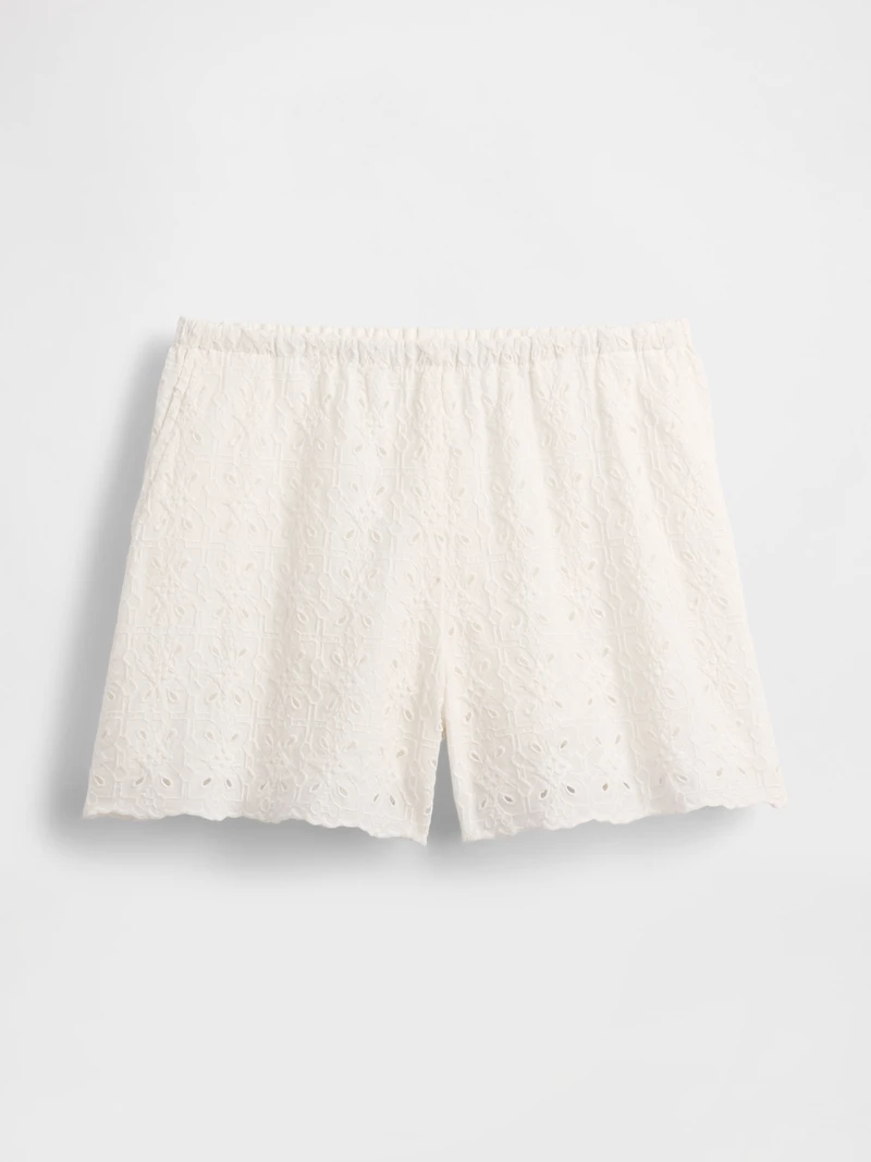 High Rise Eyelet Easy Shorts
