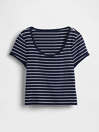 Modern Cap-Sleeve Crop T-Shirt