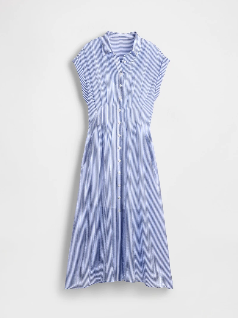 Sheer Midi Shirtdress