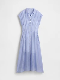 Sheer Midi Shirtdress