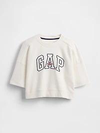 VintageSoft Elbow-Sleeve Crop Sweatshirt