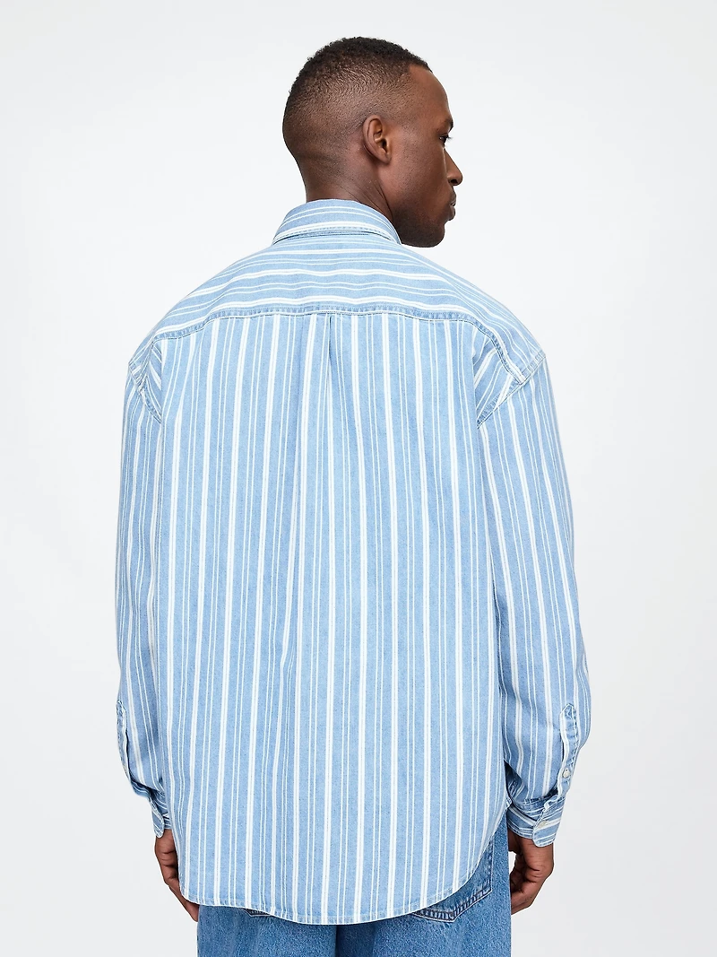 Adult Denim Stripe Big Shirt