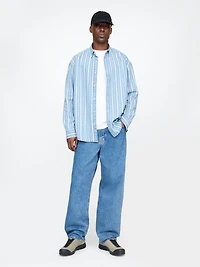 Adult Denim Stripe Big Shirt