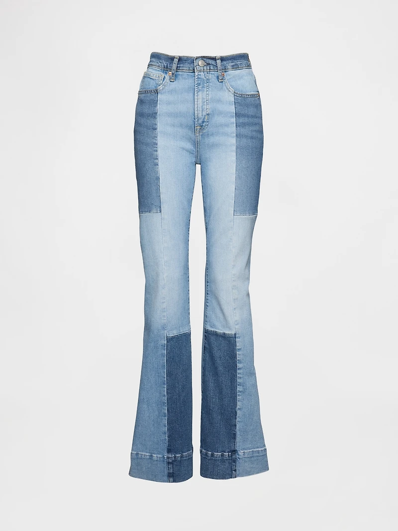 High Rise Patchwork '70s Flare Jeans