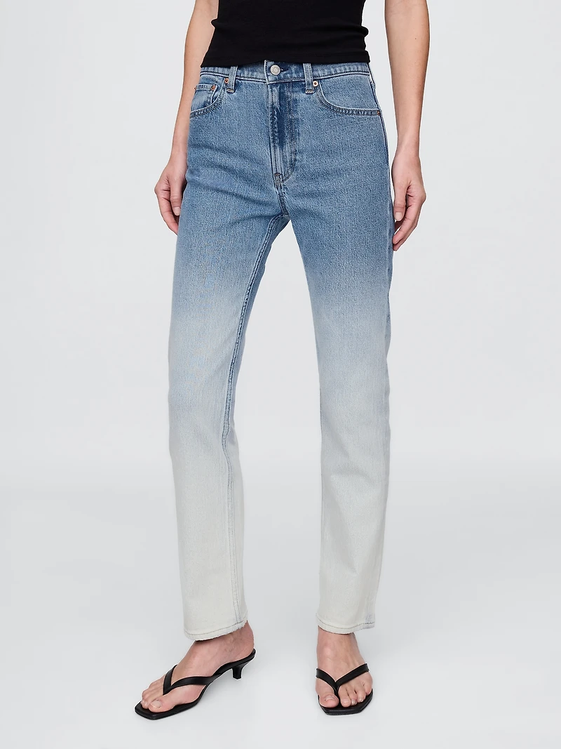 High Rise Ombré '90s Slim Straight Jeans