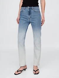 High Rise Ombré '90s Slim Straight Jeans