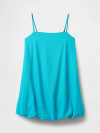 Linen-Blend Bubble Mini Dress