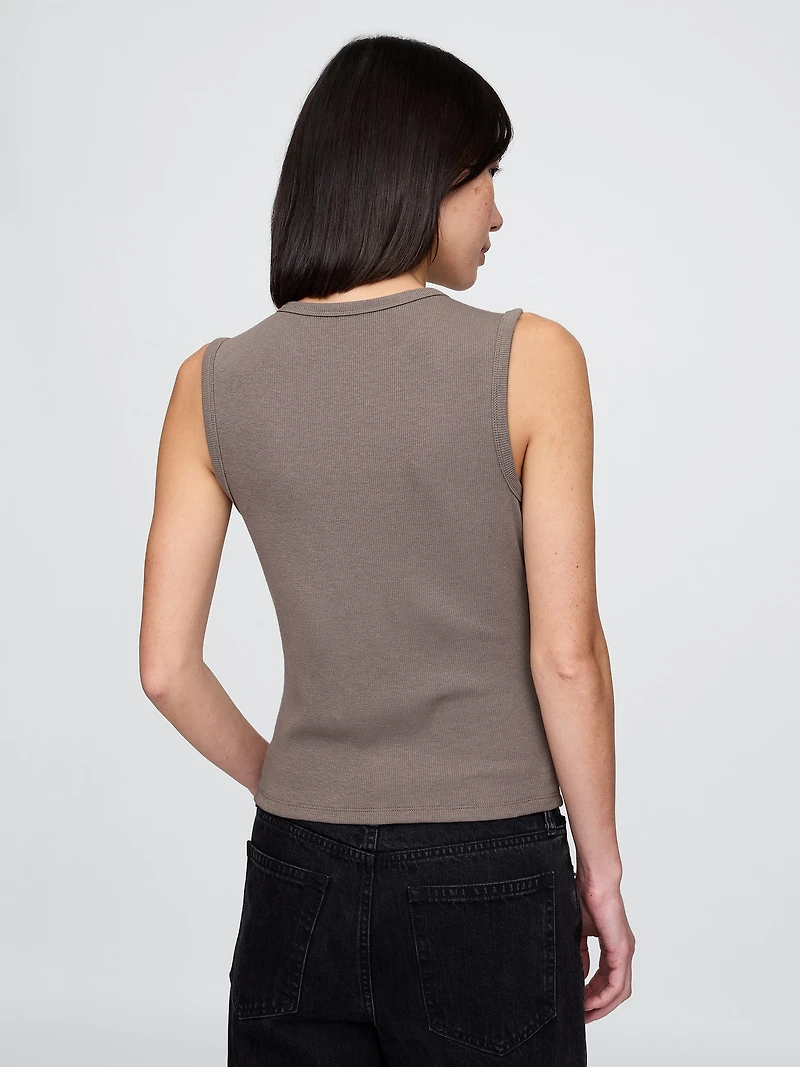 Modern Rib Cardigan Vest