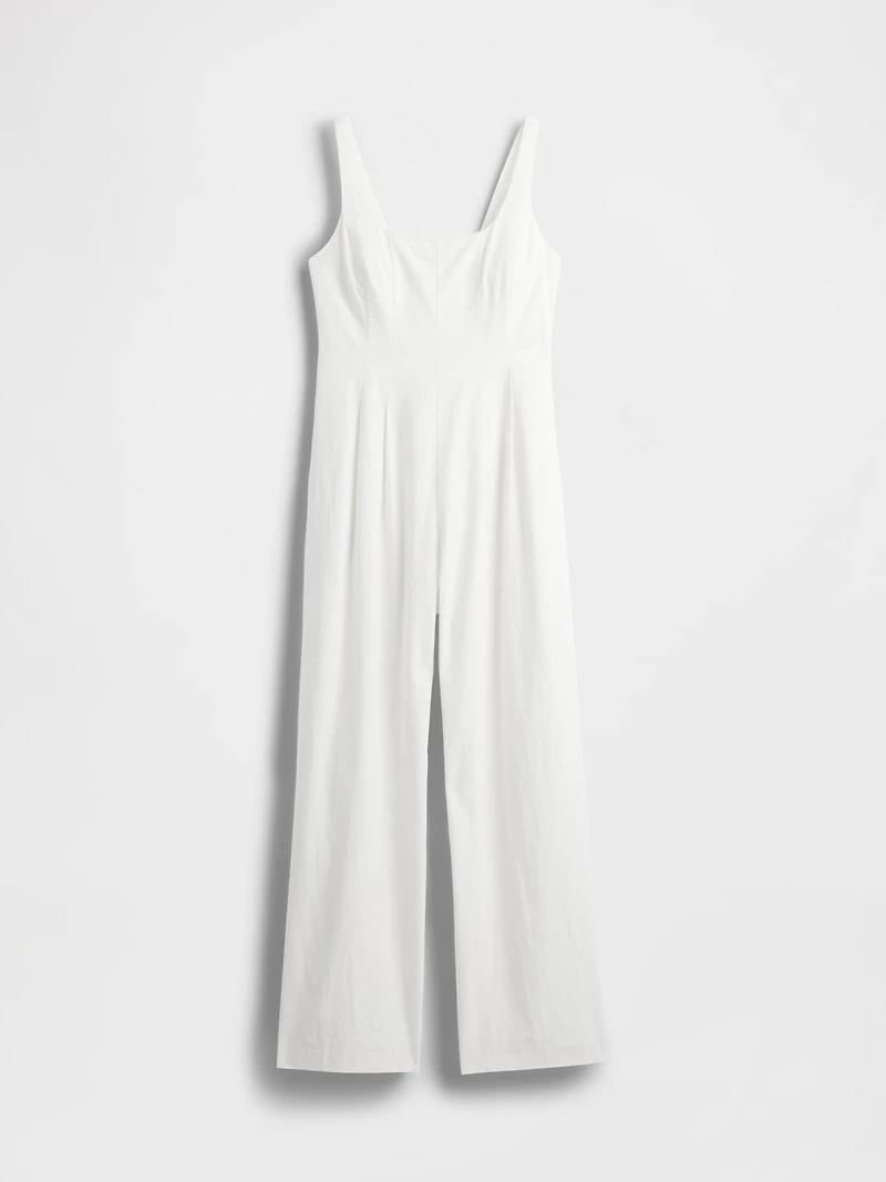 Linen-Blend Seamed Jumpsuit