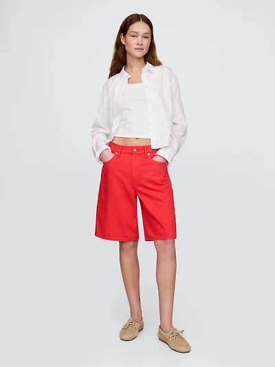 11" Mid Rise UltraSoft Longline Denim Shorts