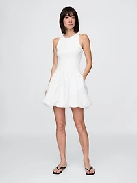 Mixed Media Bubble Mini Dress
