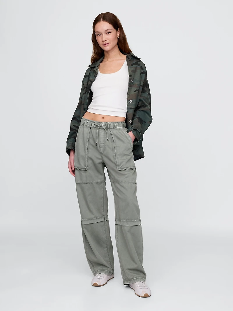 Mid Rise Easy Utility Barrel Pants