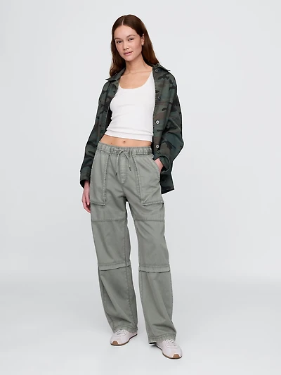 Mid Rise Easy Utility Barrel Pants