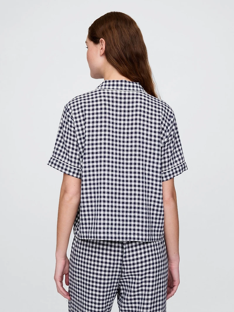 Linen-Blend PJ Shirt