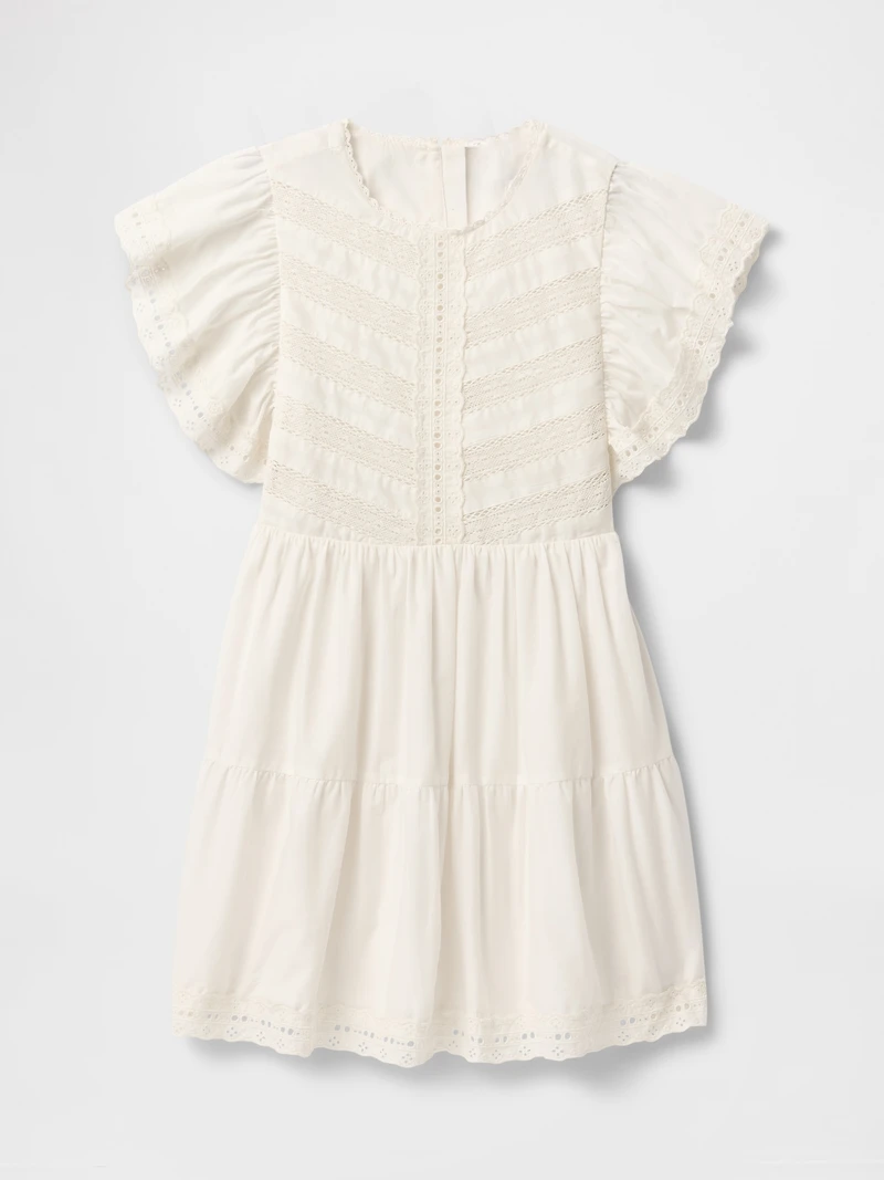 Kids Lace Tiered Ruffle Dress
