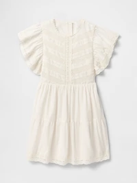 Kids Lace Tiered Ruffle Dress