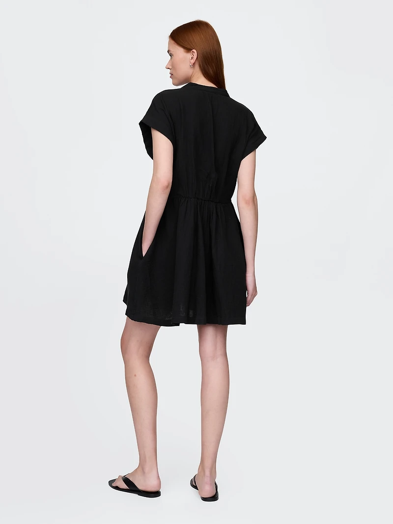 Cotton Gauze Mini Shirtdress