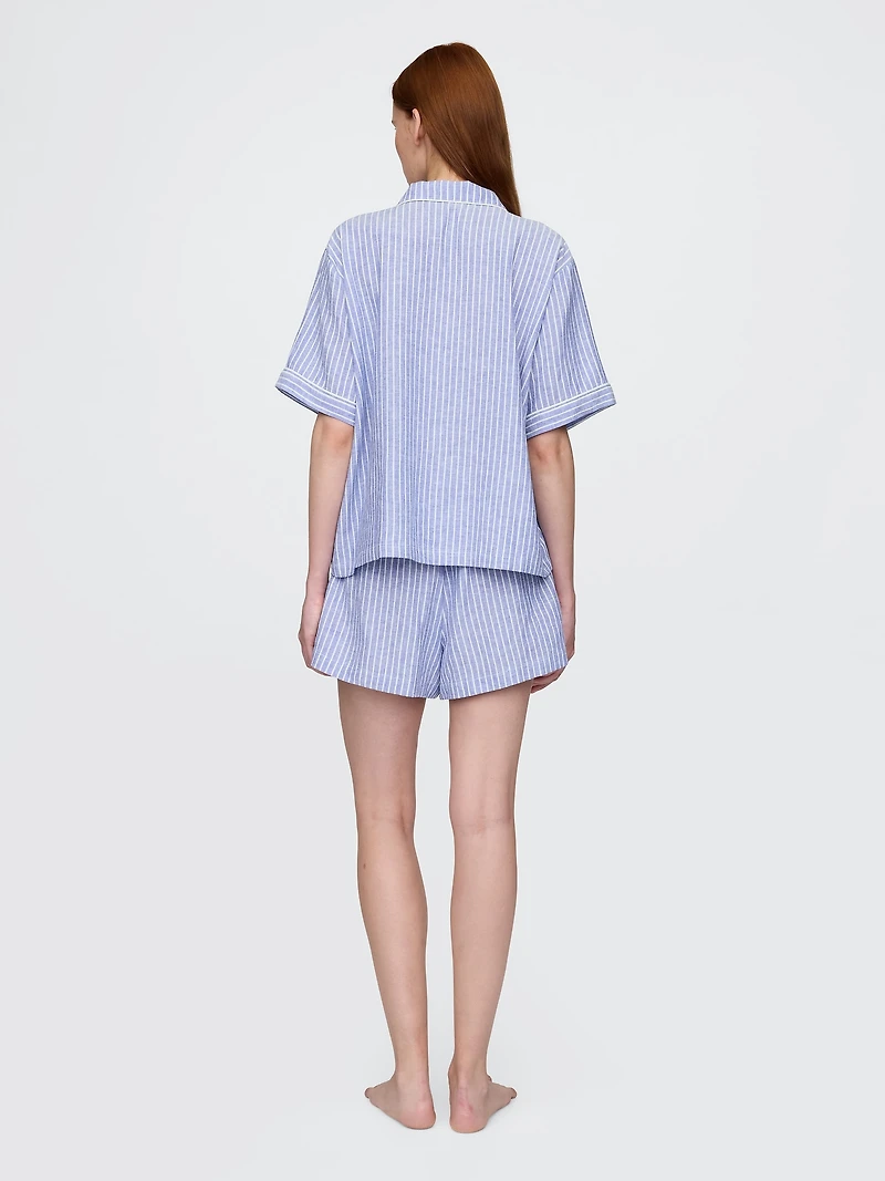Linen-Blend PJ Shorts