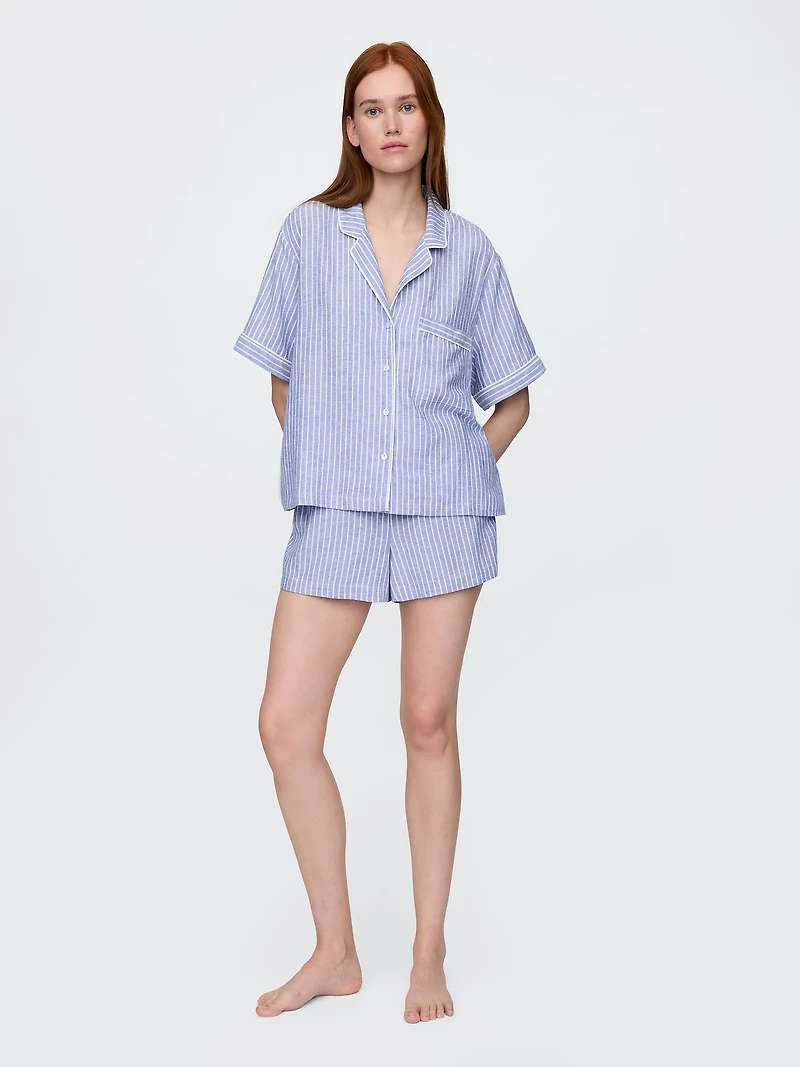 Linen-Blend PJ Shirt