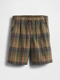 Kids Plaid Canvas Easy Shorts