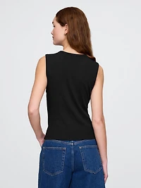 Modern Rib Cardigan Vest