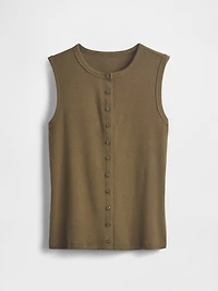 Modern Rib Cardigan Vest