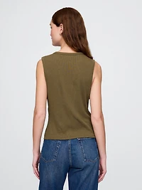 Modern Rib Cardigan Vest