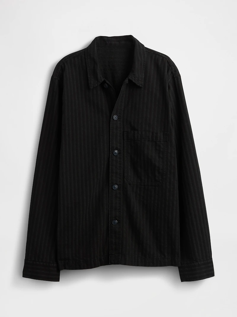 Denim Stripe Shirt Jacket