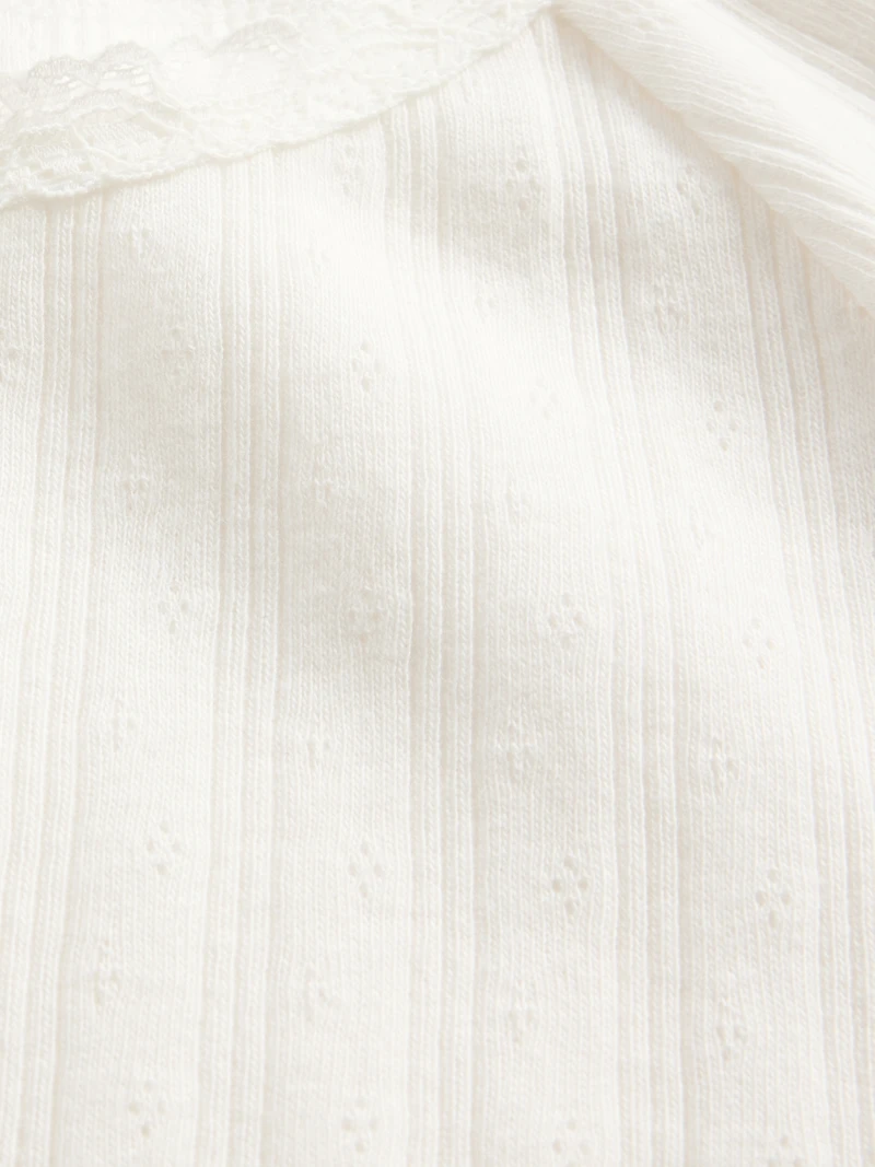 Kids Lace-Trim Pointelle T-Shirt