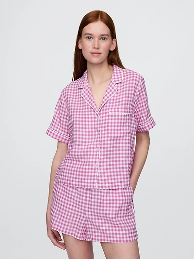 Linen-Blend PJ Shirt
