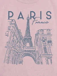 Kids Paris Line Art Graphic T-Shirt