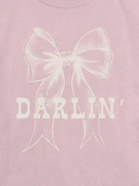 Kids Darlin Bow Graphic T-Shirt