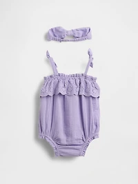 Baby Eyelet Bubble Shorty Set