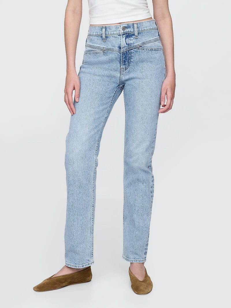 High Rise Western '90s Slim Straight Jeans