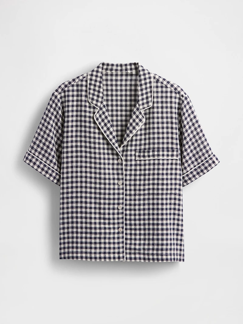 Linen-Blend PJ Shirt