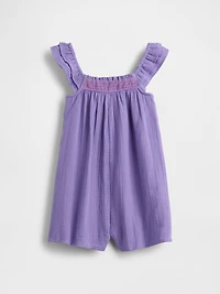 Baby & Toddler Crinkle Gauze Flutter-Sleeve Romper