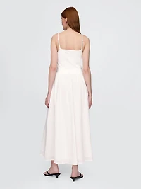 Compact Jersey Mixed Media Maxi Dress